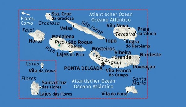 2260 Azoren 1:50.000 - Kompass Wanderkarte Portugal