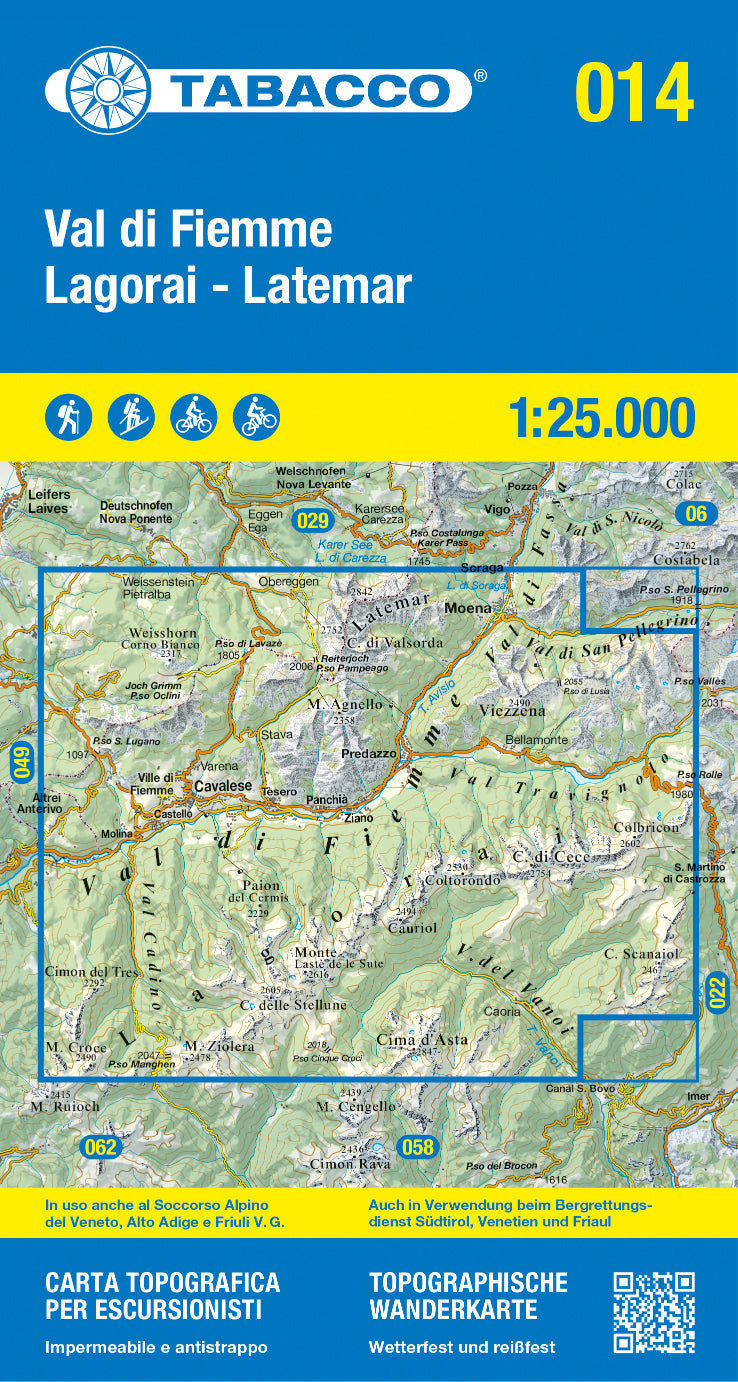Tabacco Wanderkarten 1:25.000 (Alpen, Südtirol, Dolomiten)