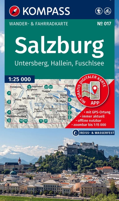 017 978-3-99154-268-1 Salzburg Kompass Wanderkarte