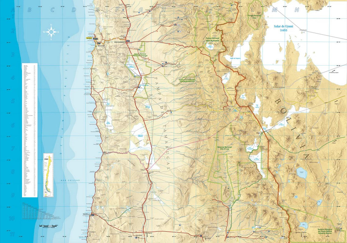 01 Lauca y Surire - Straßenkarte Chile 1:400.000