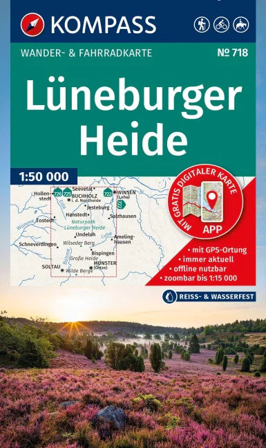 718 Lüneburger Heide 1:50.000 - Kompass Wanderkarte