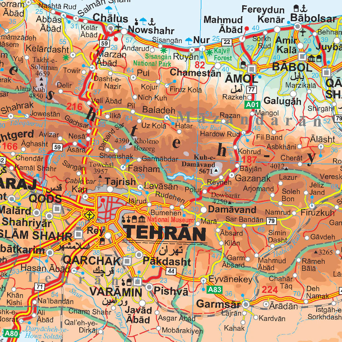 Ü563 Iran 1:2 Mio - Geographical Map (Wandkarte)