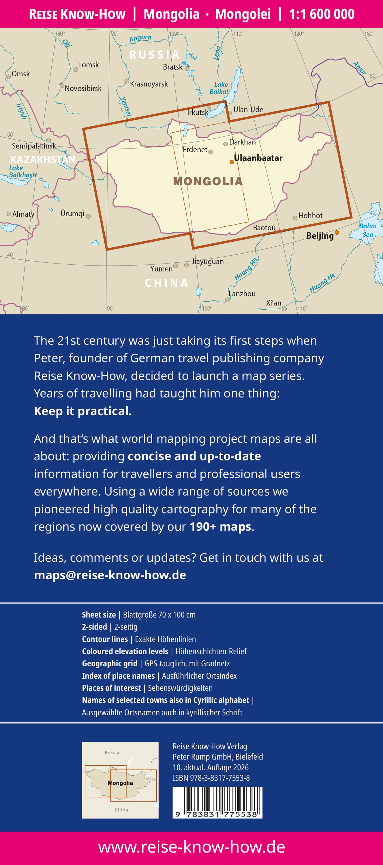Mongolei 1:1.6 Mio - Reise Know-How