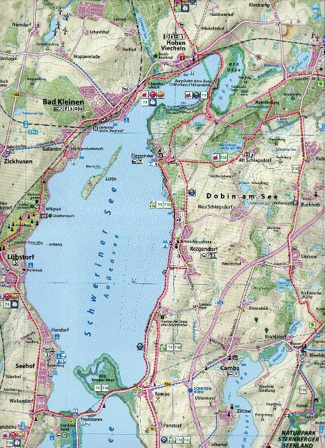 Rund um den Schweriner See 1 : 50 000 - Klemmer Pocket Rad- und Wanderkarte