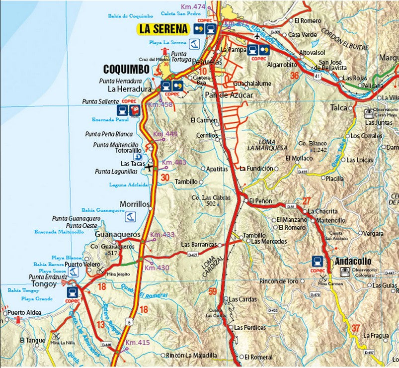 03 Copiapó Elqui - Straßenkarte Chile 1:400.000