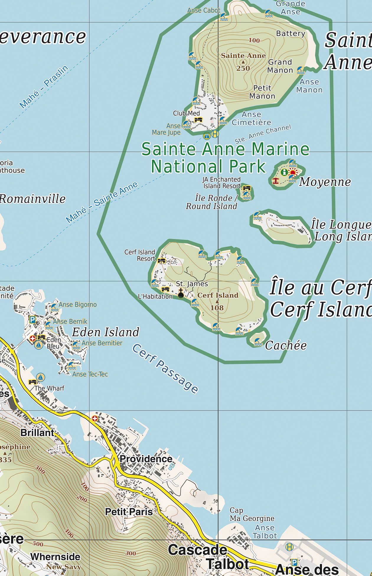 Seychellen Freizeitkarte 1:50.000