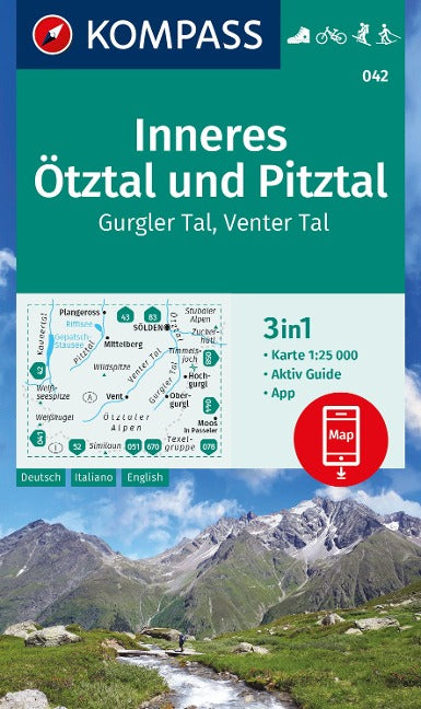 042 Inneres Ötztal und Pitztal 1:25000 - Kompass Wanderkarte