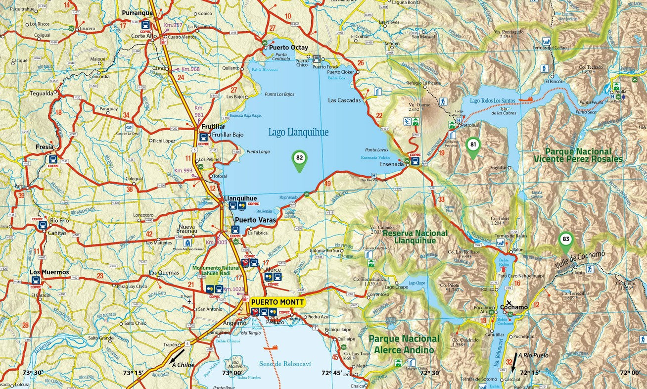 06 Villarrica, Llanquihue y Chiloé - Straßenkarte Chile 1:400.000