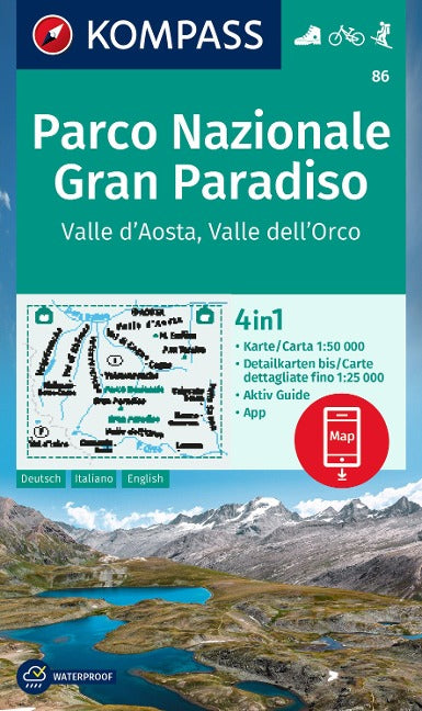 86 Parco Nazionale Gran Paradiso 1:50.000 - Kompass Wanderkarte
