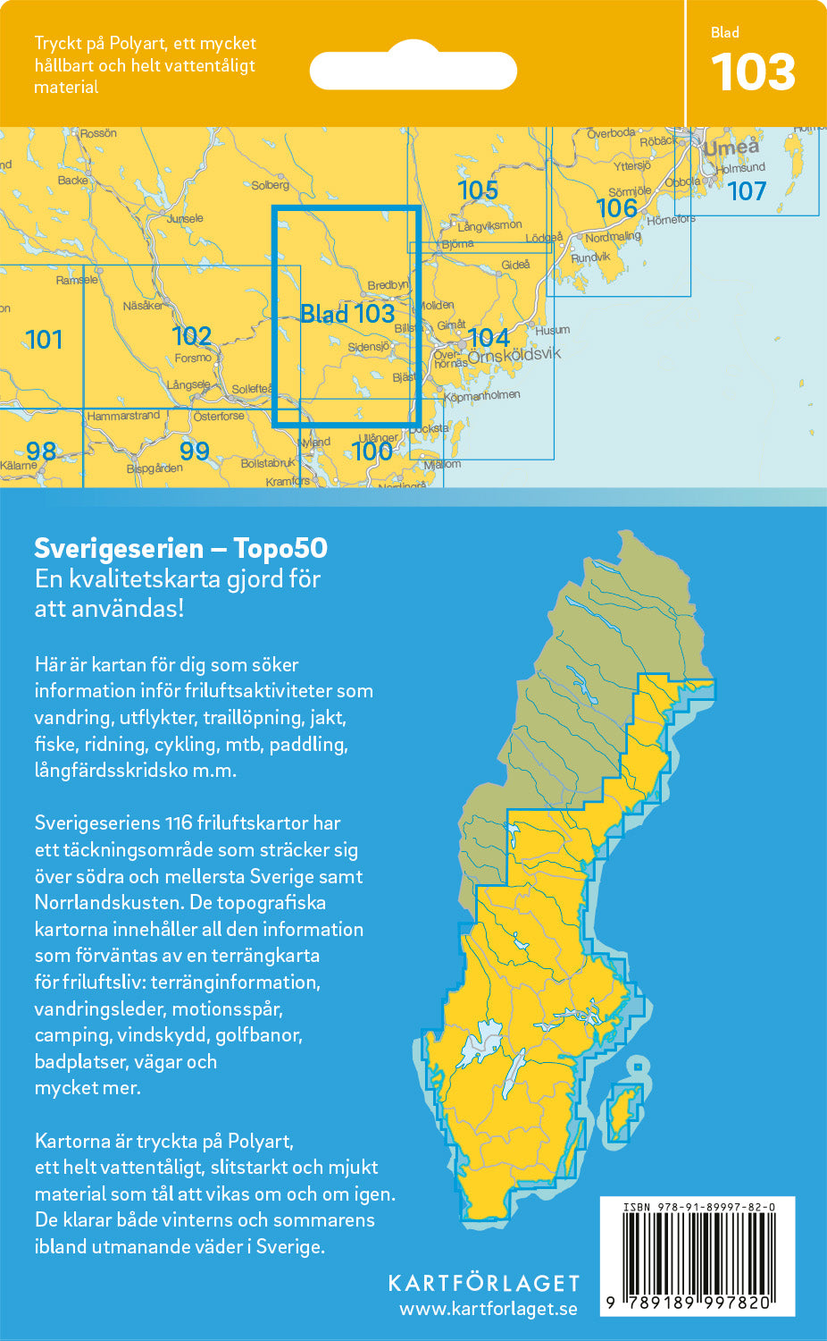 Schweden 1:50.000 Wanderkarten (72 Torsby - 116 Kalix) Sverigeserien