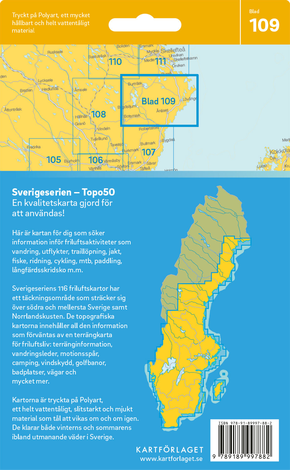 Schweden 1:50.000 Wanderkarten (72 Torsby - 116 Kalix) Sverigeserien