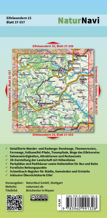 Eifelwandern 15 - Mayen, Kaisersesch - 1:25.000 NaturNavi Wanderkarte
