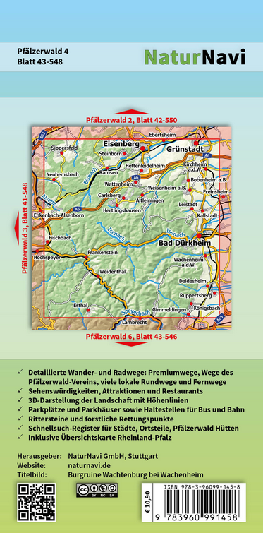 Pfälzerwald 4 - 1:25.000 NaturNavi Wanderkarte