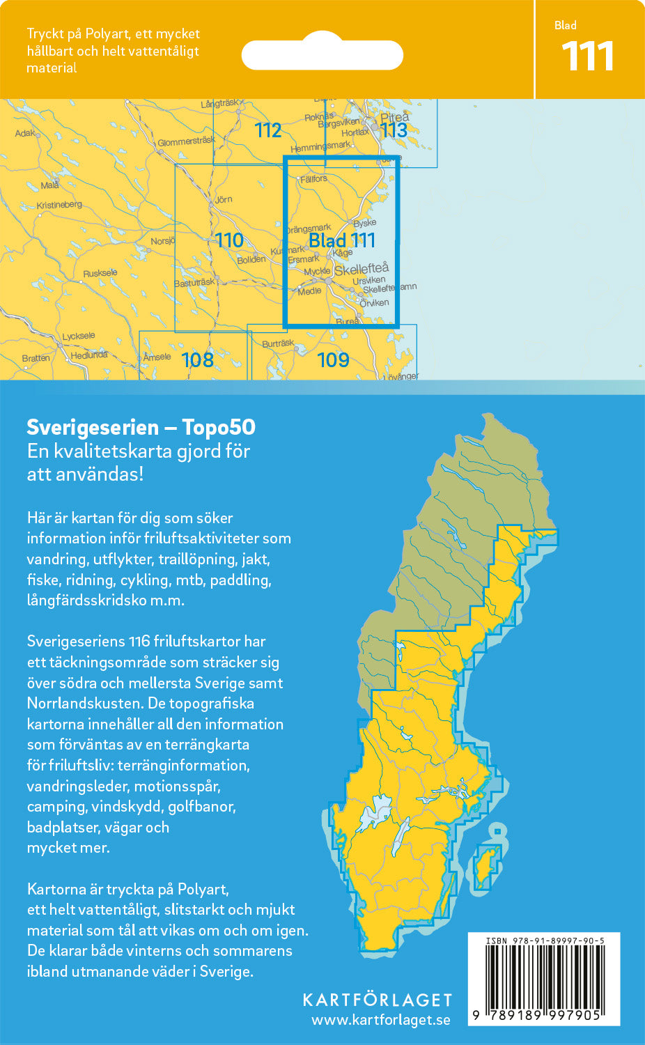 Schweden 1:50.000 Wanderkarten (72 Torsby - 116 Kalix) Sverigeserien