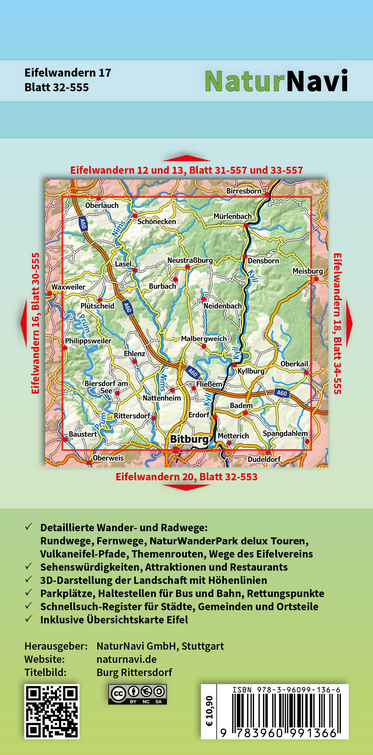 Eifelwandern 17 - Kyllwaldeifel - 1:25.000 NaturNavi Wanderkarte