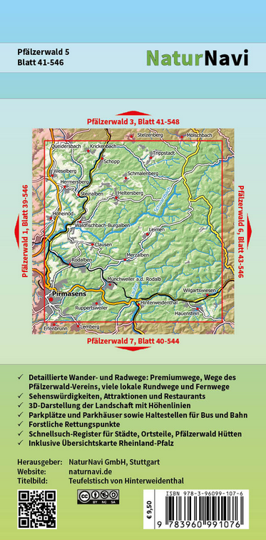 Pfälzerwald 5 - 1:25.000 NaturNavi Wanderkarte