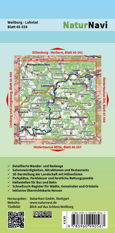 Weilburg - Lahntal - 1:25.000 NaturNavi Wanderkarte