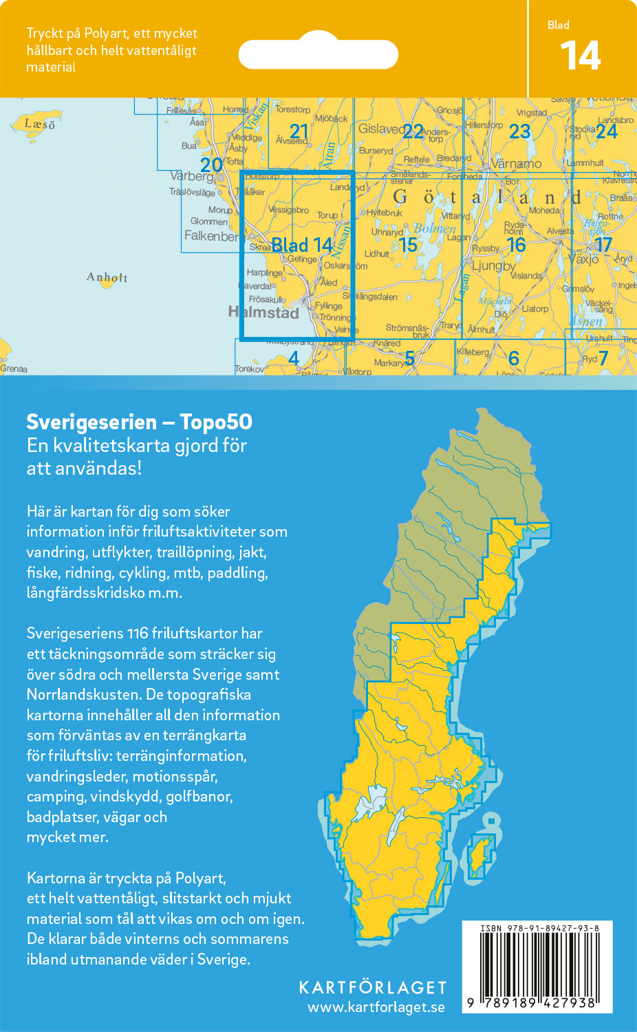 Schweden 1:50.000 Wanderkarten (1 Malmö - 71 Hallstavik) Sverigeserien