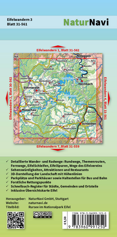 Eifelwandern 3 - Nationalpark Eifel, Rureifel - 1:25.000 NaturNavi Wanderkarte