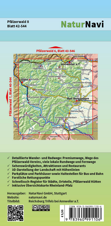 Pfälzerwald 8 - 1:25.000 NaturNavi Wanderkarte
