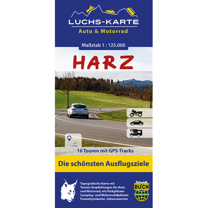 Luchskarte Harz Auto & Motorrad 1:125.000