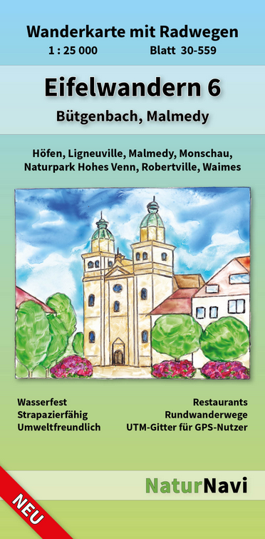 Eifelwandern 6 - Bütgenbach, Malmedy - 1:25.000 NaturNavi Wanderkarte