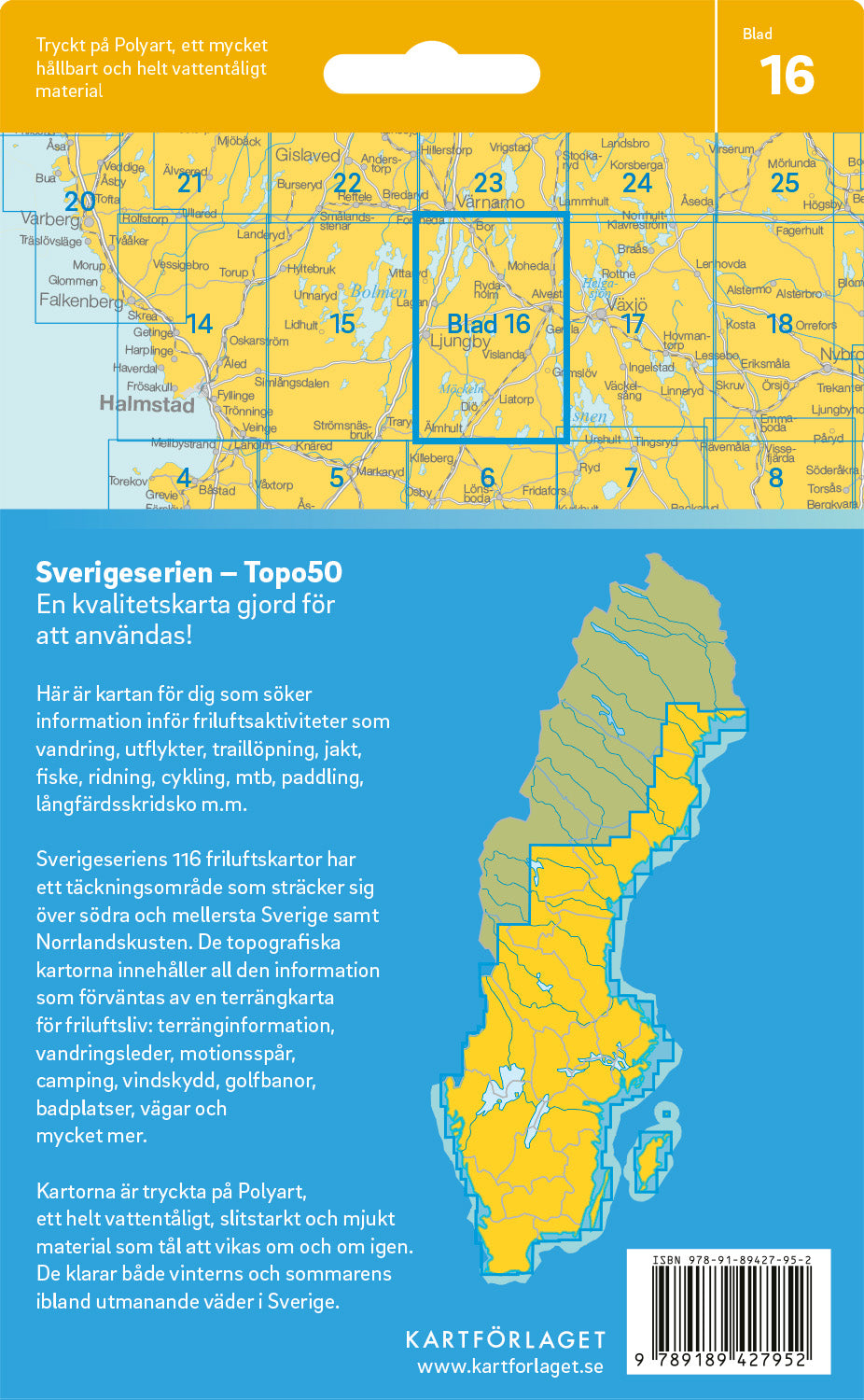 Schweden 1:50.000 Wanderkarten (1 Malmö - 71 Hallstavik) Sverigeserien