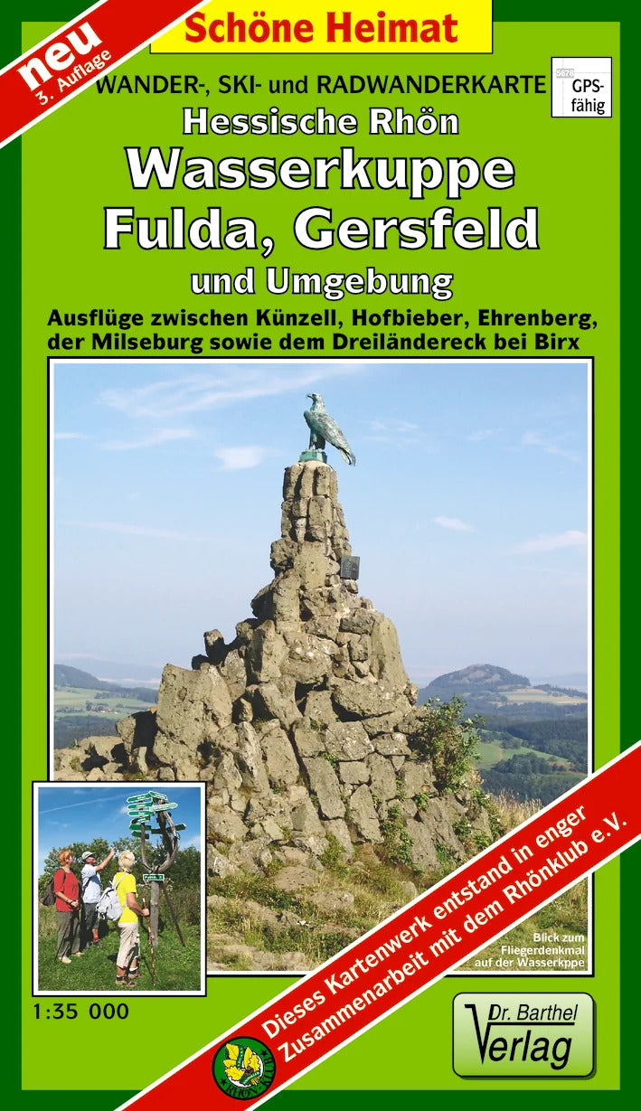 161 Hessische Rhön, Wasserkuppe, Fulda, Gersfeld und Umgebung 1:35.000