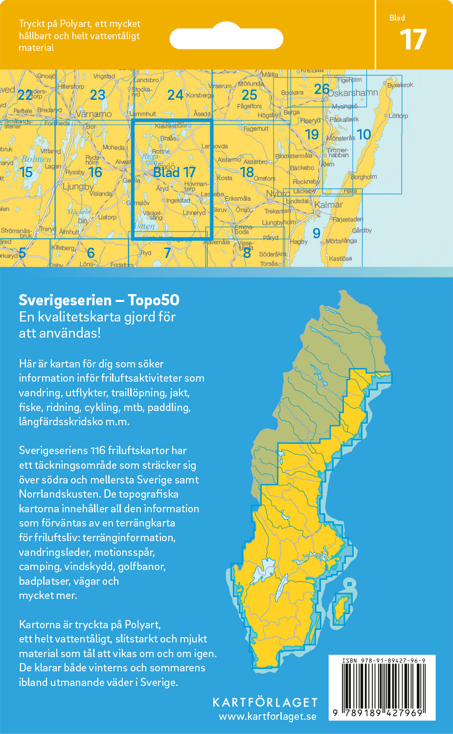 Schweden 1:50.000 Wanderkarten (1 Malmö - 71 Hallstavik) Sverigeserien