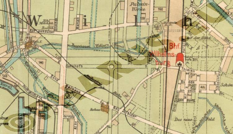 Wilhelmsburg mit dem Hamburger Hafen 1925