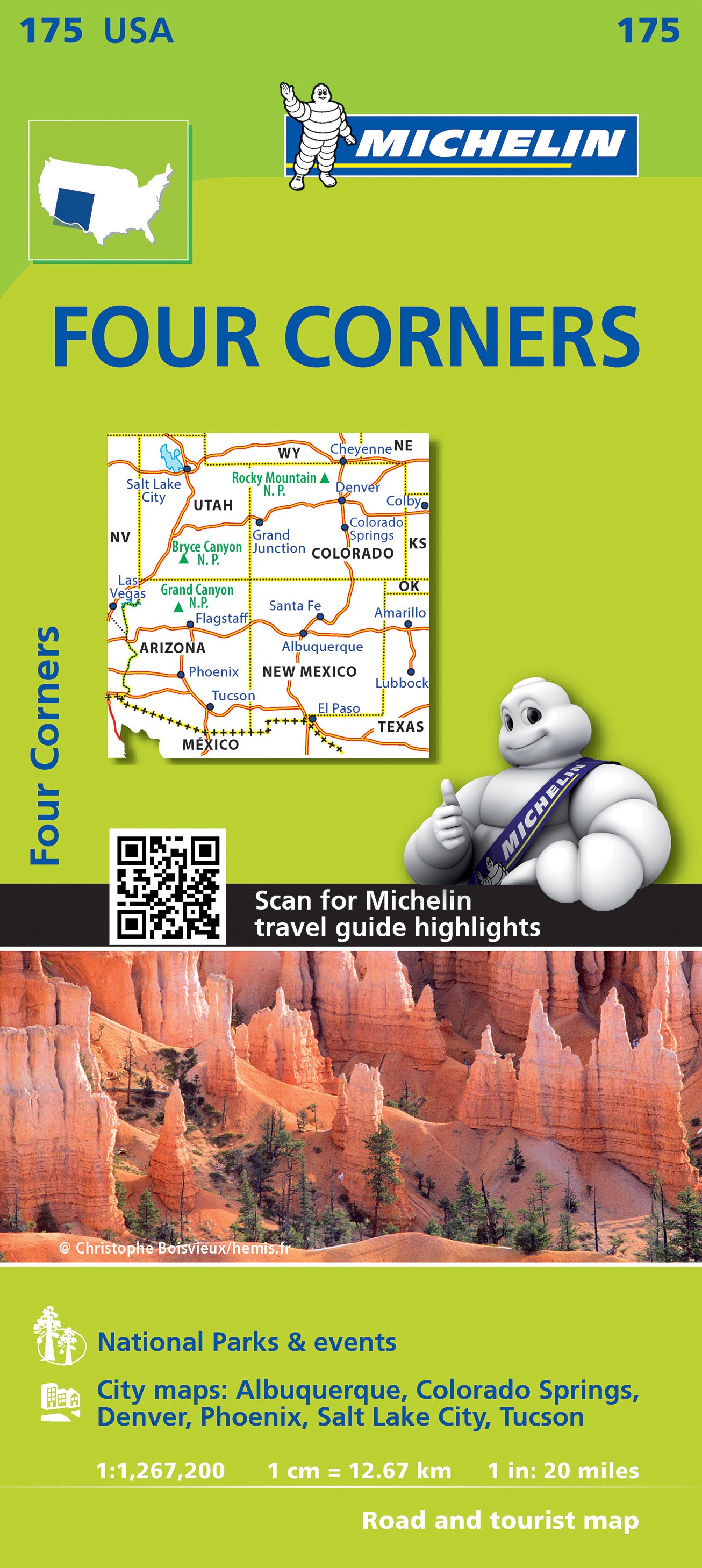 175 Four Corners 1:1.267.200 Michelin Straßenkarte