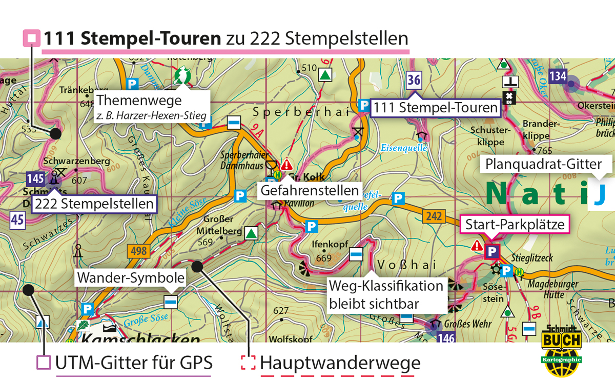 Harzer Wandernadel – Tourenkarte 1:50.000