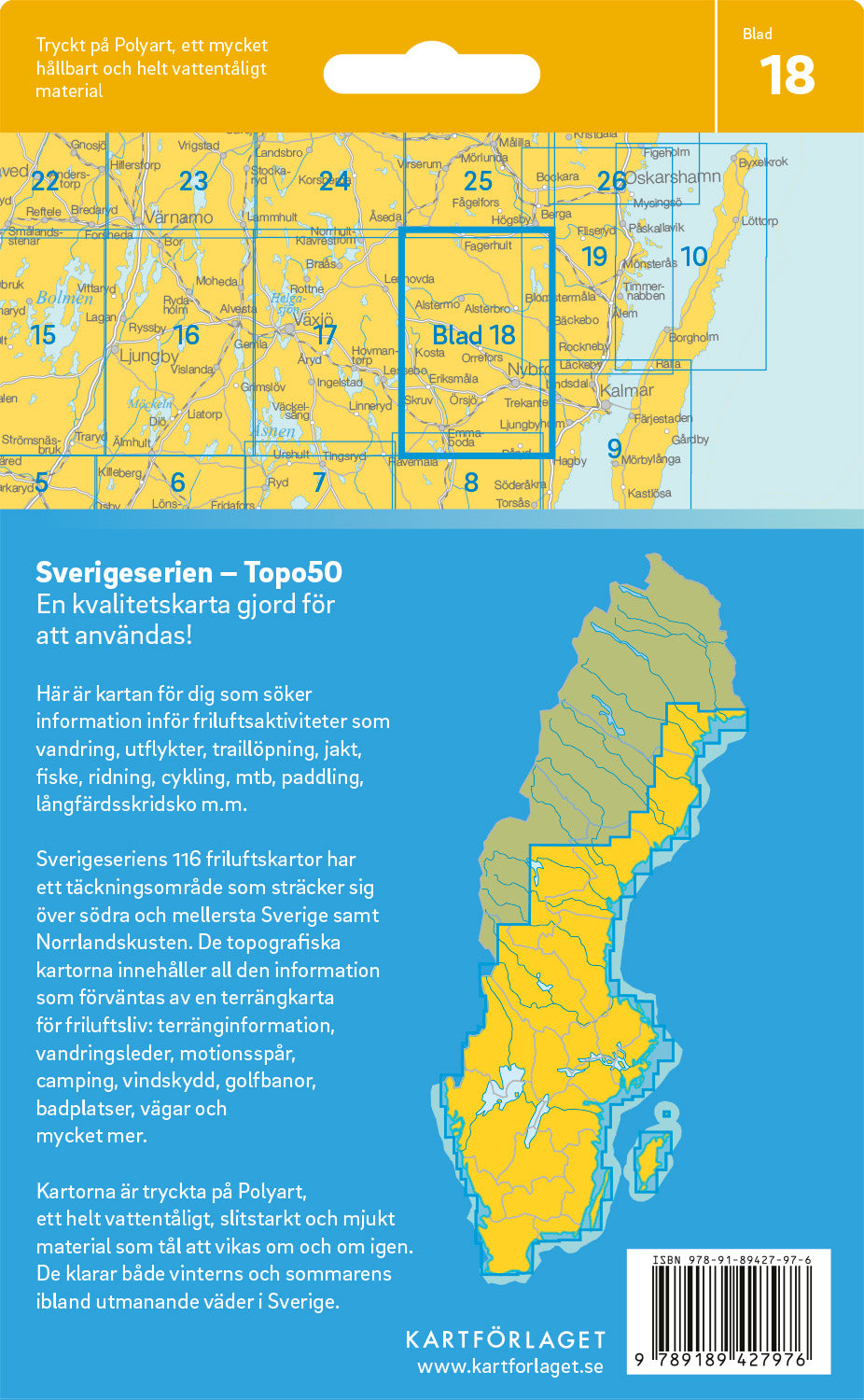 Schweden 1:50.000 Wanderkarten (1 Malmö - 71 Hallstavik) Sverigeserien