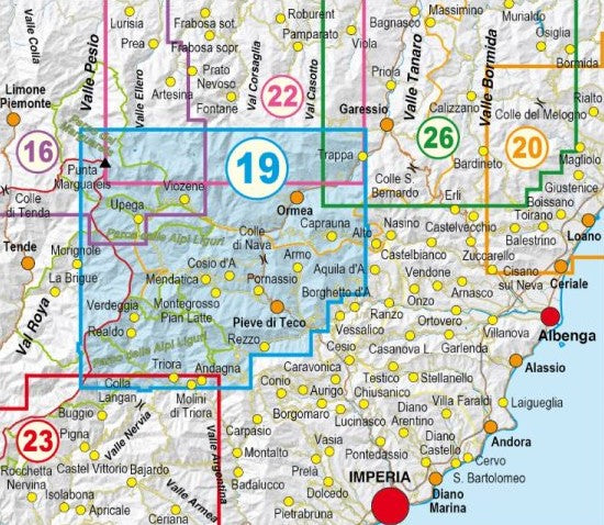 Piemont 1:25.000 topographische Wanderkarten Fraternali