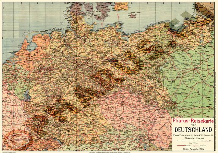 Eisenbahn-Verkehrskarte Deutschland 1927