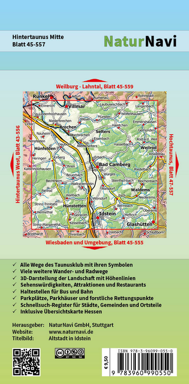Hintertaunus Mitte - 1:25.000 NaturNavi Wanderkarte