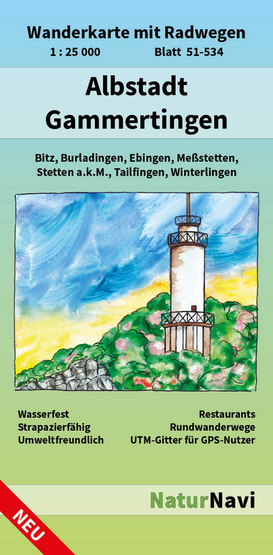 Albstadt - Gammertingen - 1:25.000 Naturnavi Wanderkarte