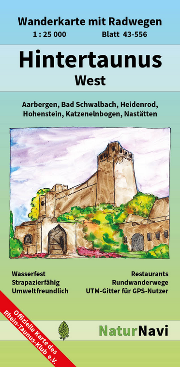 Hintertaunus West - 1:25.000 NaturNavi Wanderkarte