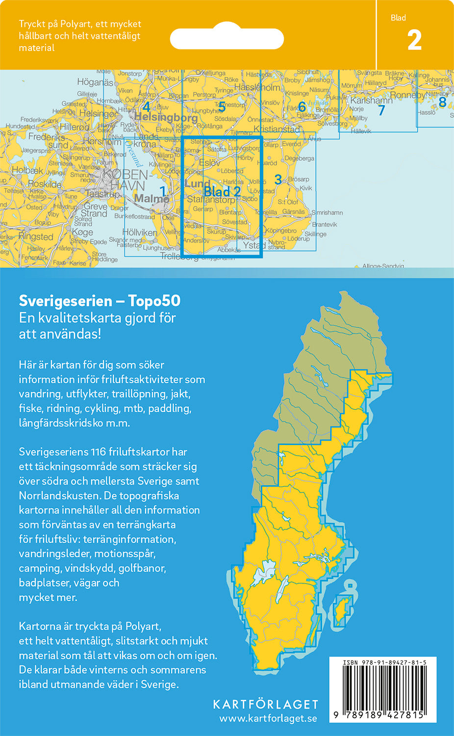 Schweden 1:50.000 Wanderkarten (1 Malmö - 71 Hallstavik) Sverigeserien
