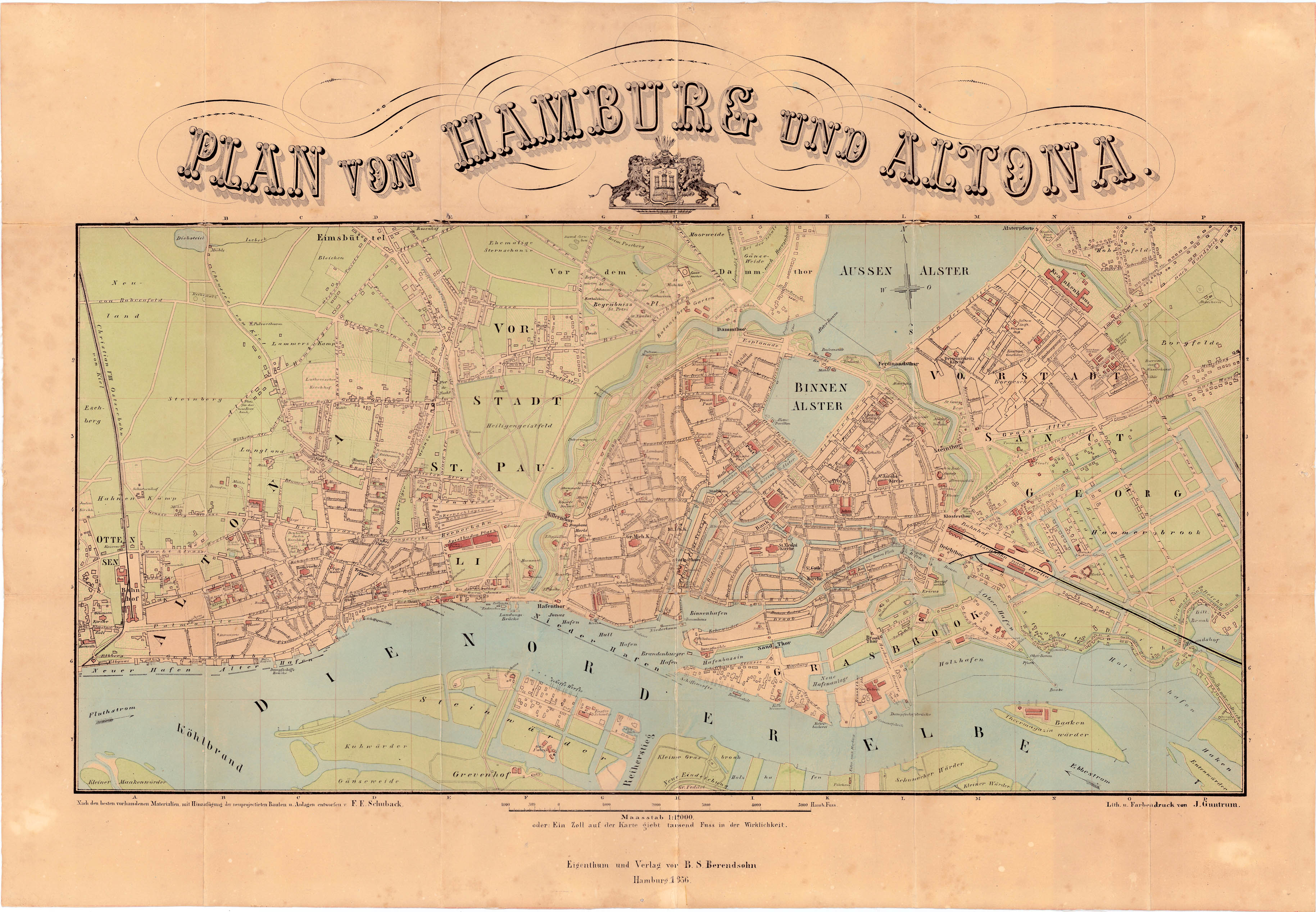 Hamburg & Altona im Jahr 1856