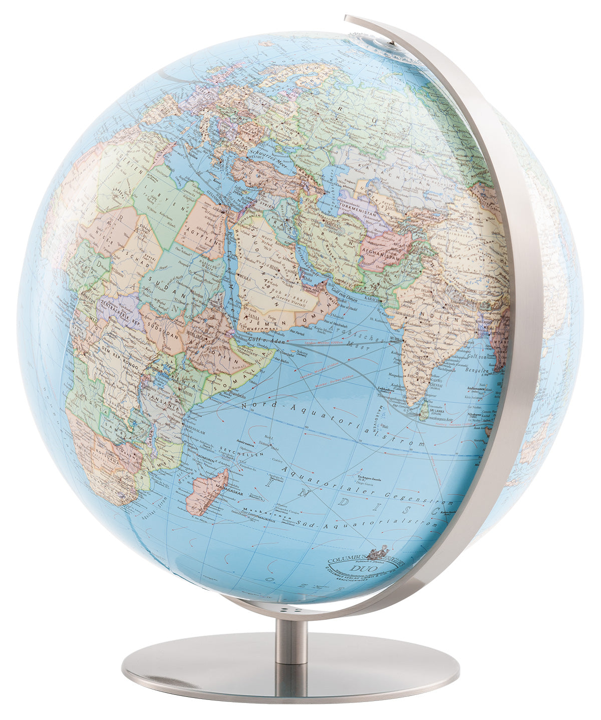 Leuchtglobus 30cm Columbus DUO Edelstahl - 203081