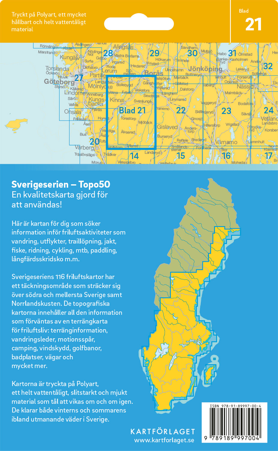 Schweden 1:50.000 Wanderkarten (1 Malmö - 71 Hallstavik) Sverigeserien