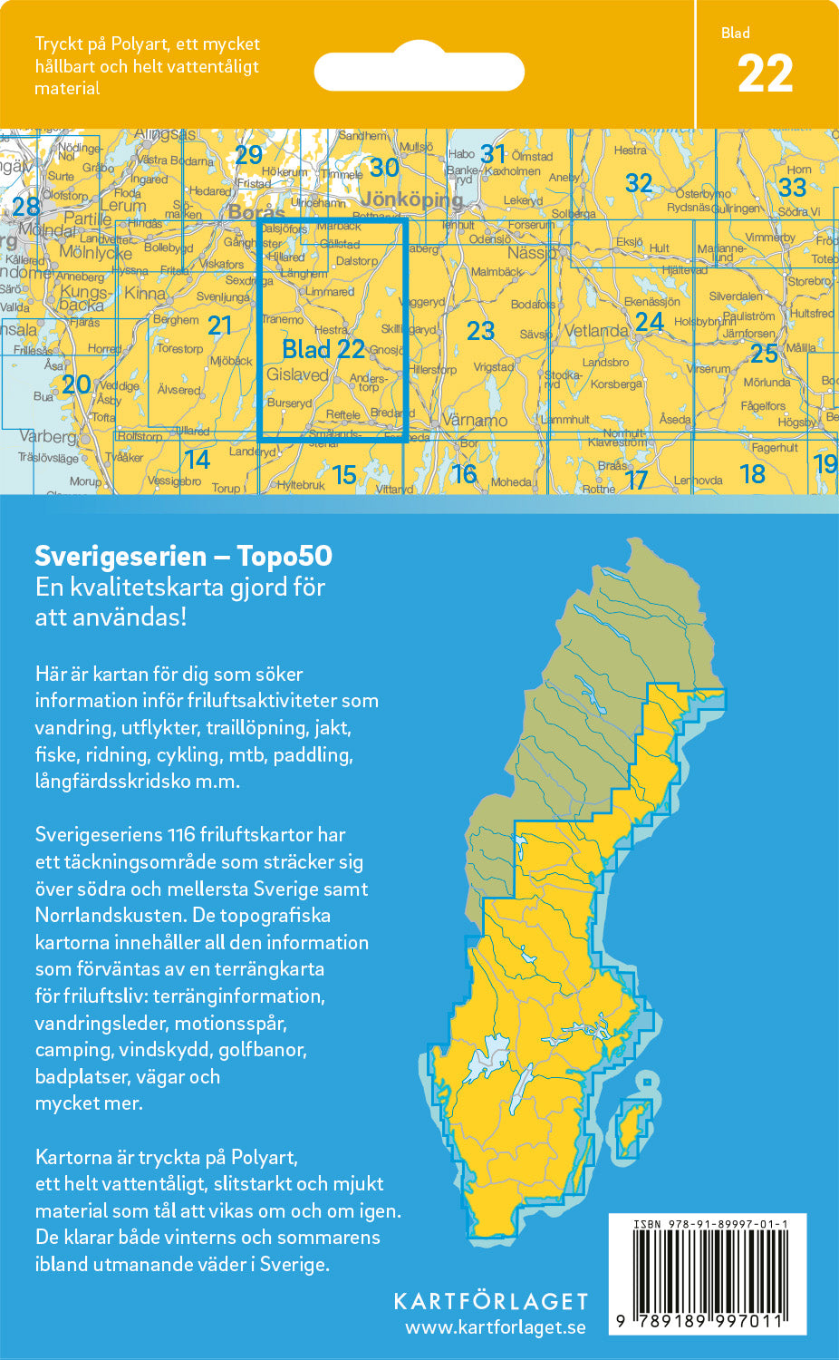 Schweden 1:50.000 Wanderkarten (1 Malmö - 71 Hallstavik) Sverigeserien
