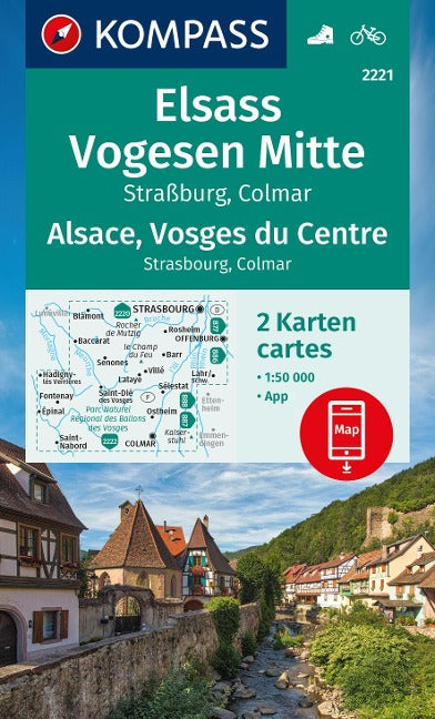 2221  Elsass, Vogesen Mitte - Kompass Wanderkarte 1:50.000