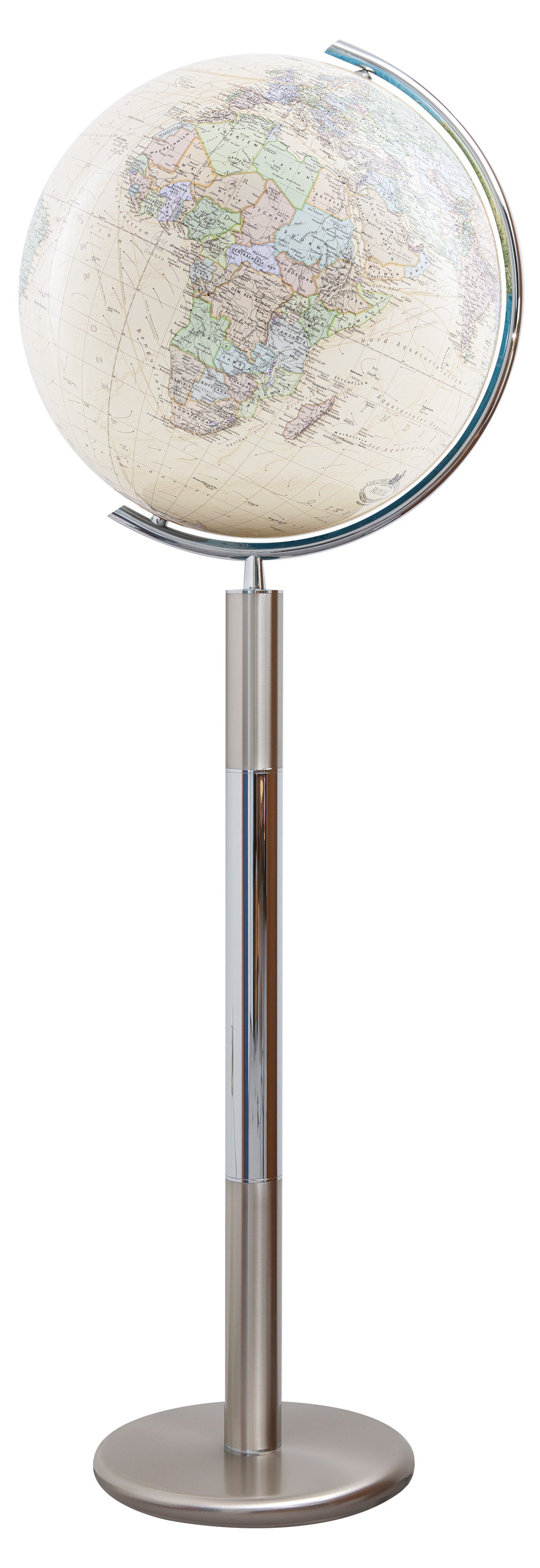 Standglobus 40cm Columbus ROYAL Kristallglas Edelstahl - 224089