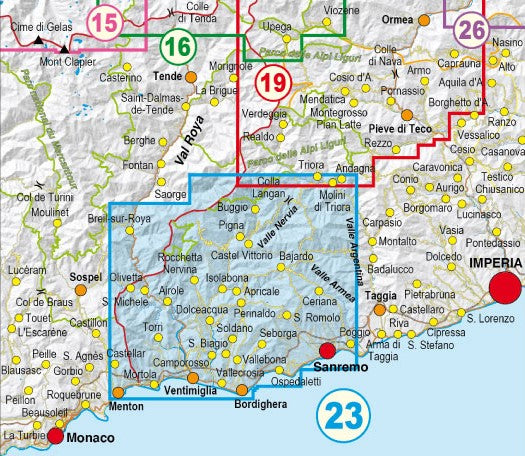Piemont 1:25.000 topographische Wanderkarten Fraternali