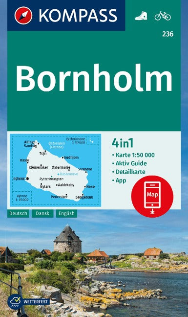 236 Bornholm 1:50.000 - Kompass Wanderkarte