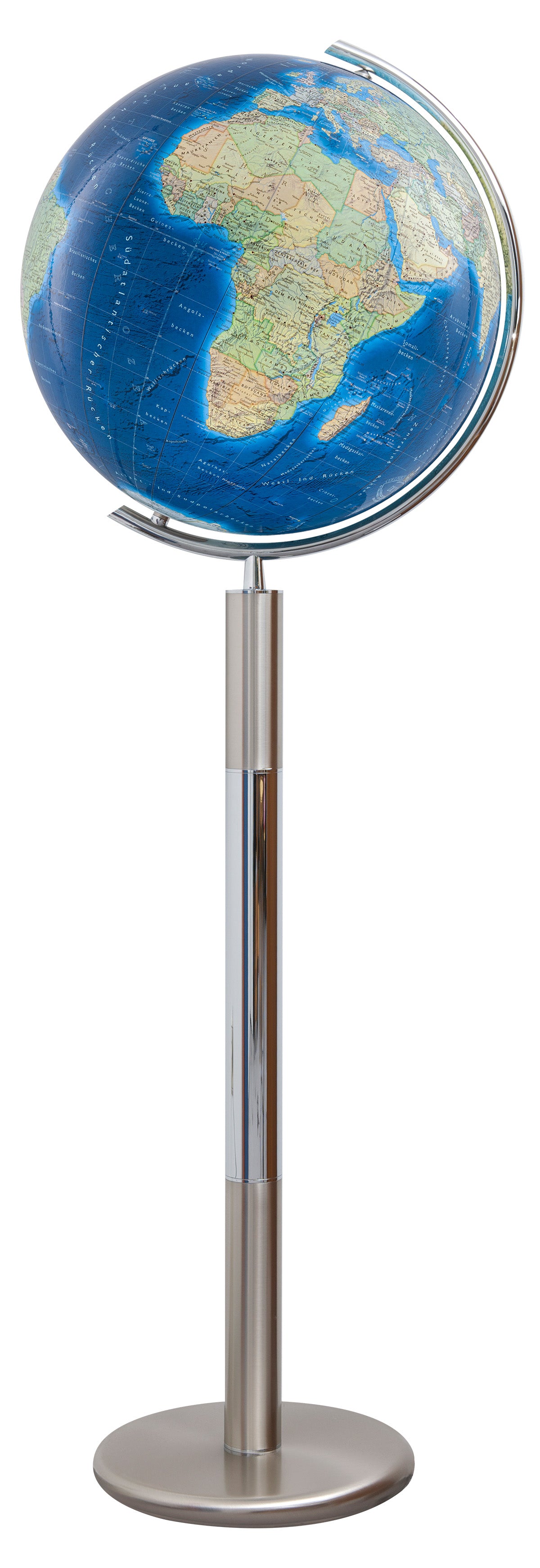 Standglobus 40cm Columbus DUO AZZURRO Kristallglas Edelstahl - 244089