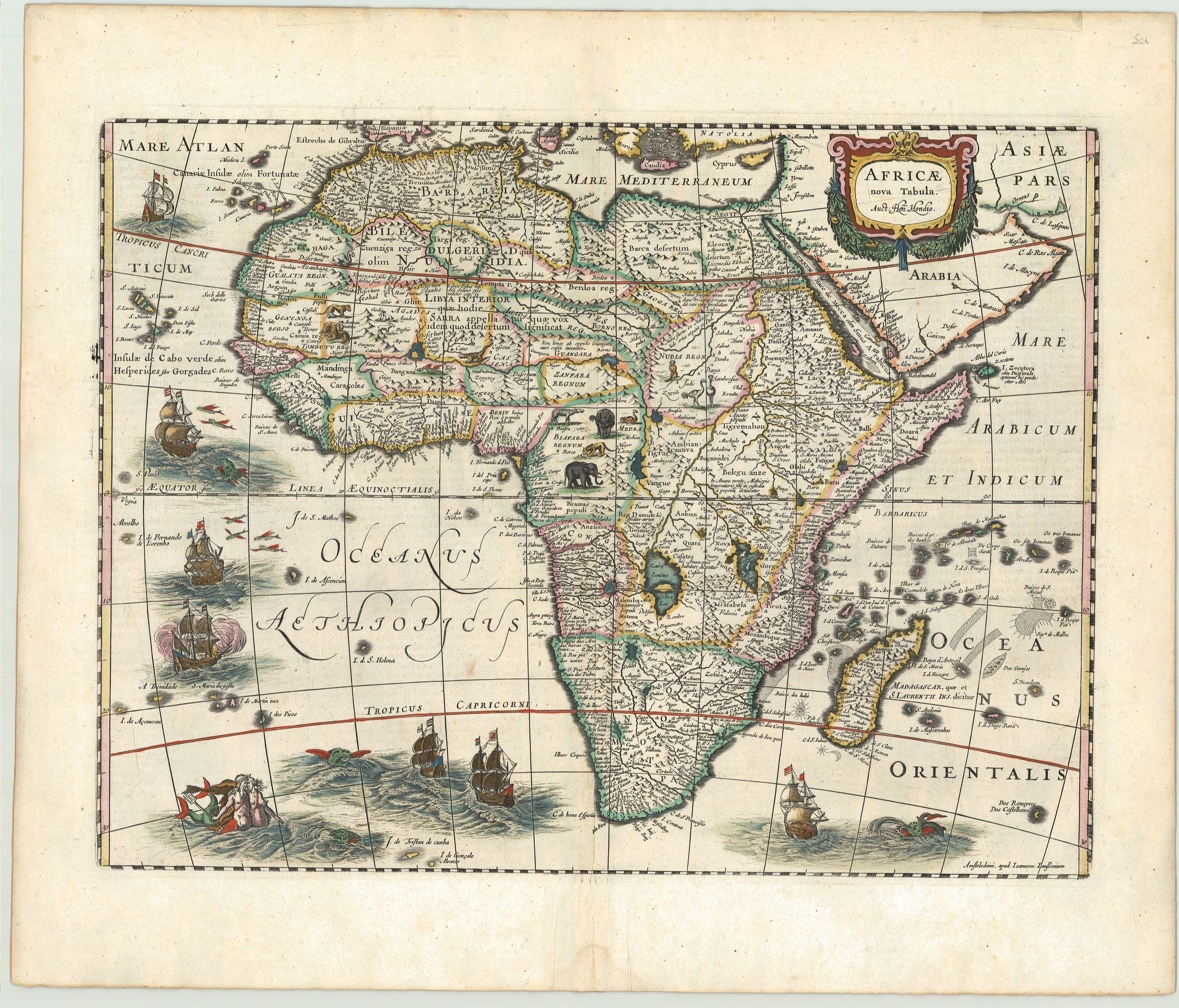 Die Welt in der Zeit um 1631 von Henricus Hondius und Johannes Janssonius