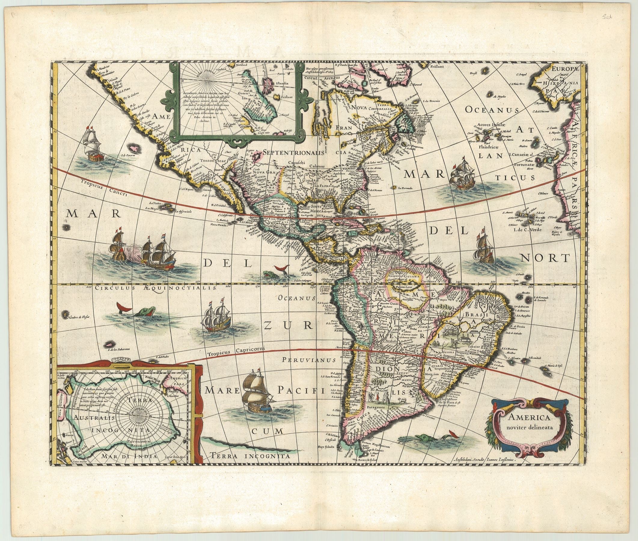 Die Welt in der Zeit um 1631 von Henricus Hondius und Johannes Janssonius